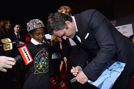 Mark Ruffalo and Miles Brown at an event for Avengers: Age of Ultron (2015)