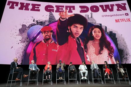 Nelson George, John Horn, Baz Luhrmann, Catherine Martin, Karen Murphy, Elliott Wheeler, and Jeriana San Juan at an even