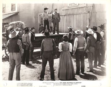 Roy Barcroft, Robert Bice, and Keith Richards in The James Brothers of Missouri (1949)