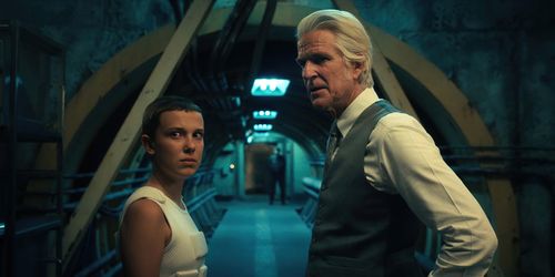 Matthew Modine and Millie Bobby Brown in Stranger Things (2016)