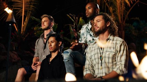 Hania Stocker, Lascelles Largares, Luke Wechselberger, and Edgar de Santiago in Temptation Island: Broken Promises (2022