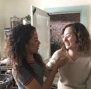 Still of Liza Koshy and Julie Meyer in Jingle Ballin’