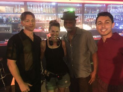 Rachel Winter, Chauncey Jenkins, Paul Karmiryan, and Brian Gilleece in The Space Between (2021)