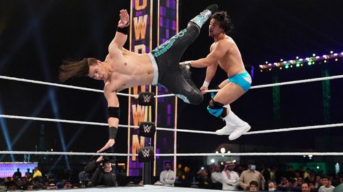 Humberto Garza Solano and Humberto Carrillo in WWE Super Show-Down (2020)