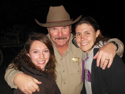 Daniel Knight on set of AVENGED with Brittney Deutsch (left) and Courtney E. Hayes (right)