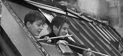 Patrick Auffay and Jean-Pierre Léaud in The 400 Blows (1959)