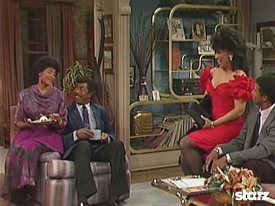 Marla Gibbs, Jackée Harry, Michael Warren, and Hal Williams in 227 (1985)