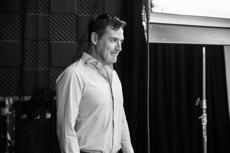 Ben Pickering on the set of ELECTION NIGHT