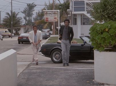 Don Johnson and Philip Michael Thomas in Miami Vice (1984)