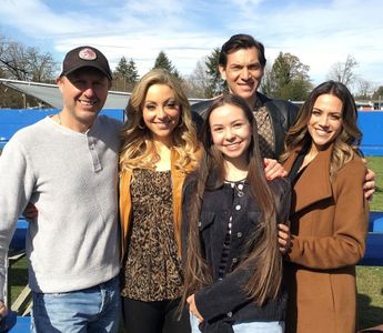 On the set of Soccer Mom Madam with Director Kevin Fair, Leah Gibson, Matty Finochio & Jann Kramer