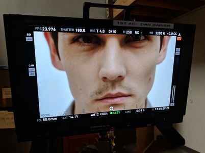 Bryan Bachman on Monitor while filming HyperReal