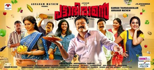 Jayaram, Prem Kumar, Nandu, Baiju, Anumol K. Manoharan, Miya George, Sheelu Abraham, and Parvathy Nambiar in Pattabhiram