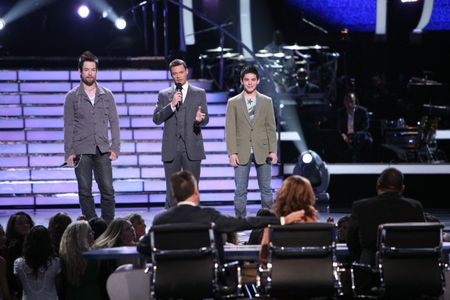 Ryan Seacrest, David Cook, and David Archuleta in American Idol (2002)