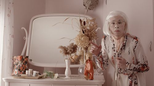 Martin Villeneuve as his grandmother in 
