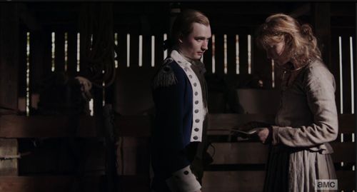 Seth Numrich and Elizabeth Blackmore in TURN: Washington's Spies (2014)