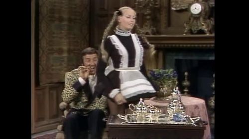 Wanda Bailey and Richard Dawson in Rowan & Martin's Laugh-In (1967)