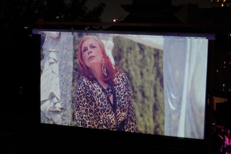 Iris Karina on the big screen at the screening for Don't Bother
