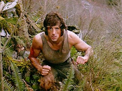 Sylvester Stallone and David Morrell in First Blood (1982)