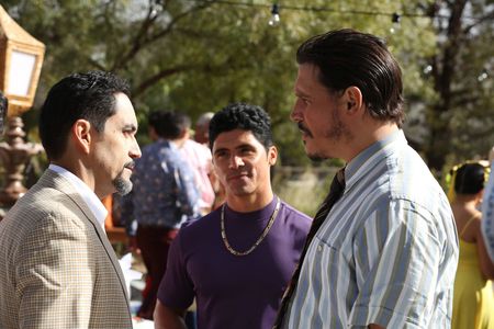 Sergio Peris-Mencheta, José Zúñiga, and Filipe Valle Costa in Snowfall (2017)