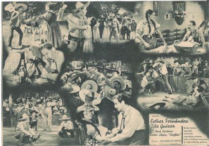 Lorenzo Barcelata, René Cardona, Esther Fernández, Tito Guízar, Carlos López, Manuel Noriega, and Emma Roldán in Out on 