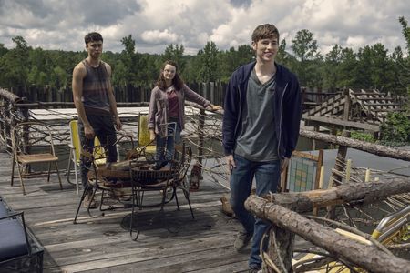 Jackson Pace, Kelley Mack, and Joe Ando-Hirsh in The Walking Dead (2010)