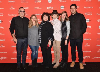 Troy Garity, Susan Lacy, Jessica Levin, Emma Pildes, and John Cooper at an event for Jane Fonda in Five Acts (2018)