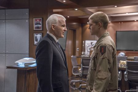 Steve Martin and Joe Alwyn in Billy Lynn's Long Halftime Walk (2016)
