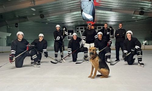 Connor McDavid and the boys filming a BET MGM Commercial directed by Peter Berg (2022)