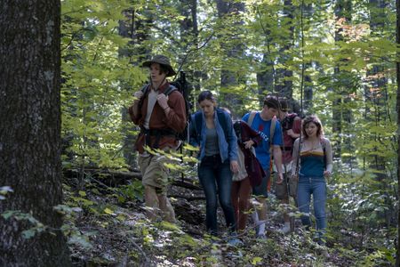 Chloë Levine, Olivia Nikkanen, and Alex MacNicoll in The Society (2019)