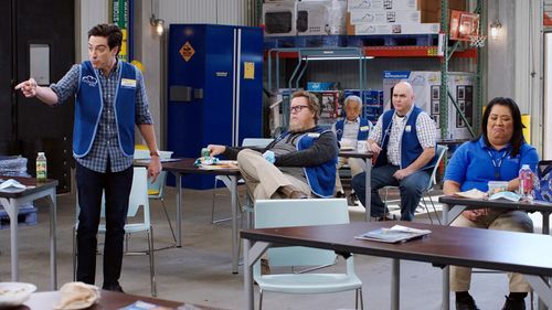 Steve Agee, Ben Feldman, Will McLaughlin, Kaliko Kauahi, and Jon Miyahara in Superstore: Ground Rules (2021)