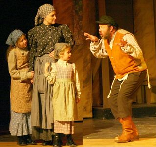 Tevye in Fiddler on the Roof with Laura Turnbull, Arielle Hoffman, Liana Hoffman