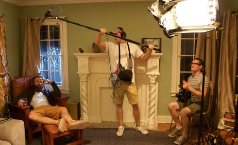 On set filming 