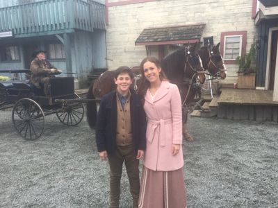 On set with Erin Krakow