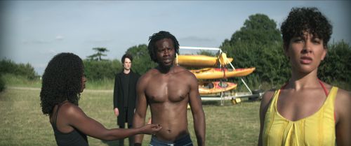 Tom Sturridge, Leemore Marrett Jr., Liberty Buckland, and Kirby in The Sandman: The Sound of Her Wings (2022)