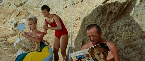 David Niven, Mylène Demongeot, and Jean Seberg in Bonjour Tristesse (1958)