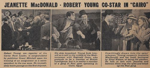 Robert Young, Jeanette MacDonald, Grant Mitchell, Reginald Owen, and Ethel Waters in Cairo (1942)