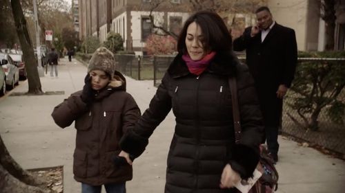 Sean Ringgold, Aiden Eyrick, and Satomi Hofmann in Burning Down (2015)
