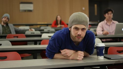 Jesse on the set of the online comedy film 