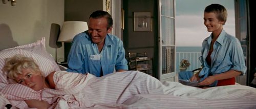 David Niven, Mylène Demongeot, and Jean Seberg in Bonjour Tristesse (1958)