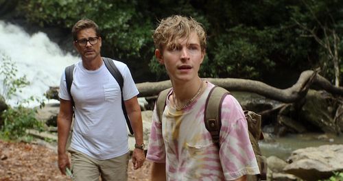 Rob Lowe and Johnny Berchtold in Dog Gone (2023)