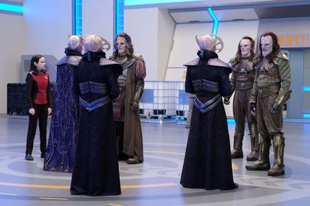 J. Paul Boehmer, Derek Mears, Devin Mroz, and Halston Sage in The Orville (2017)