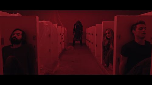 Aric Cushing, Emma Holzer, Josh Plasse, and Will Haden in There's No Such Thing as Vampires (2020)
