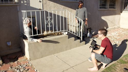 On location filming 