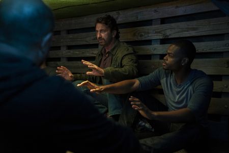 Gerard Butler and Andrew Bachelor at an event for Greenland (2020)