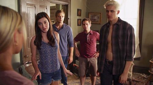Beverley Mitchell, Margo Harshman, Ryan Pinkston, and Leebo Freeman in Toxin (2015)