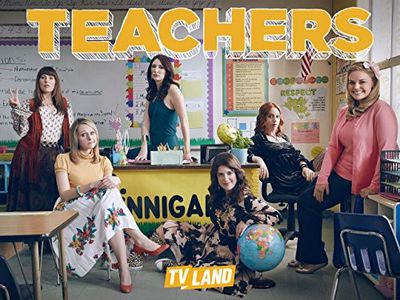 Katy Colloton, Kathryn Renée Thomas, Kate Lambert, Cate Freedman, Katie O'Brien, and Caitlin Barlow in Teachers (2016)