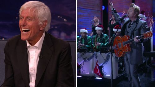 Dick Van Dyke, Brian Setzer, and The Brian Setzer Orchestra in Conan (2010)
