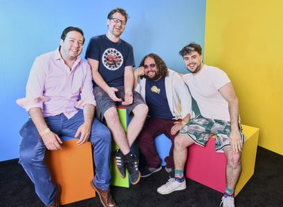Justin Roiland, Benji Samit, Dan Hernandez, and Michael Cusack at an event for Solar Opposites (2020)