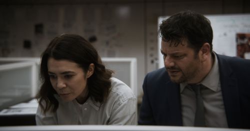Heath Centazzo and Michelle Lukes in The Star City Murders