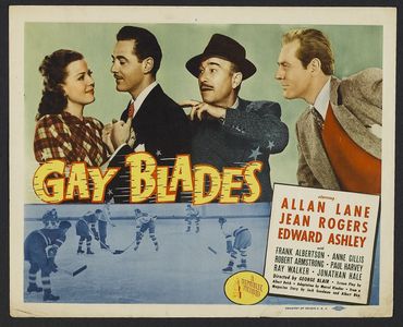 Robert Armstrong, Edward Ashley, Allan Lane, and Jean Rogers in Gay Blades (1946)
